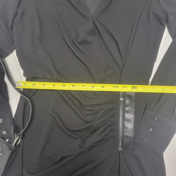 Karl Lagerfield Sexy V Black dress with side gathering at the waist size 4 y2k - Picture 4 of 9